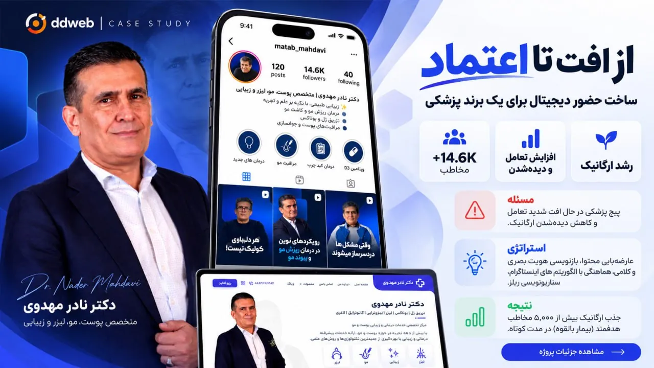 بازطراحی هویت بصری پیج دکتر نادر مهدوی